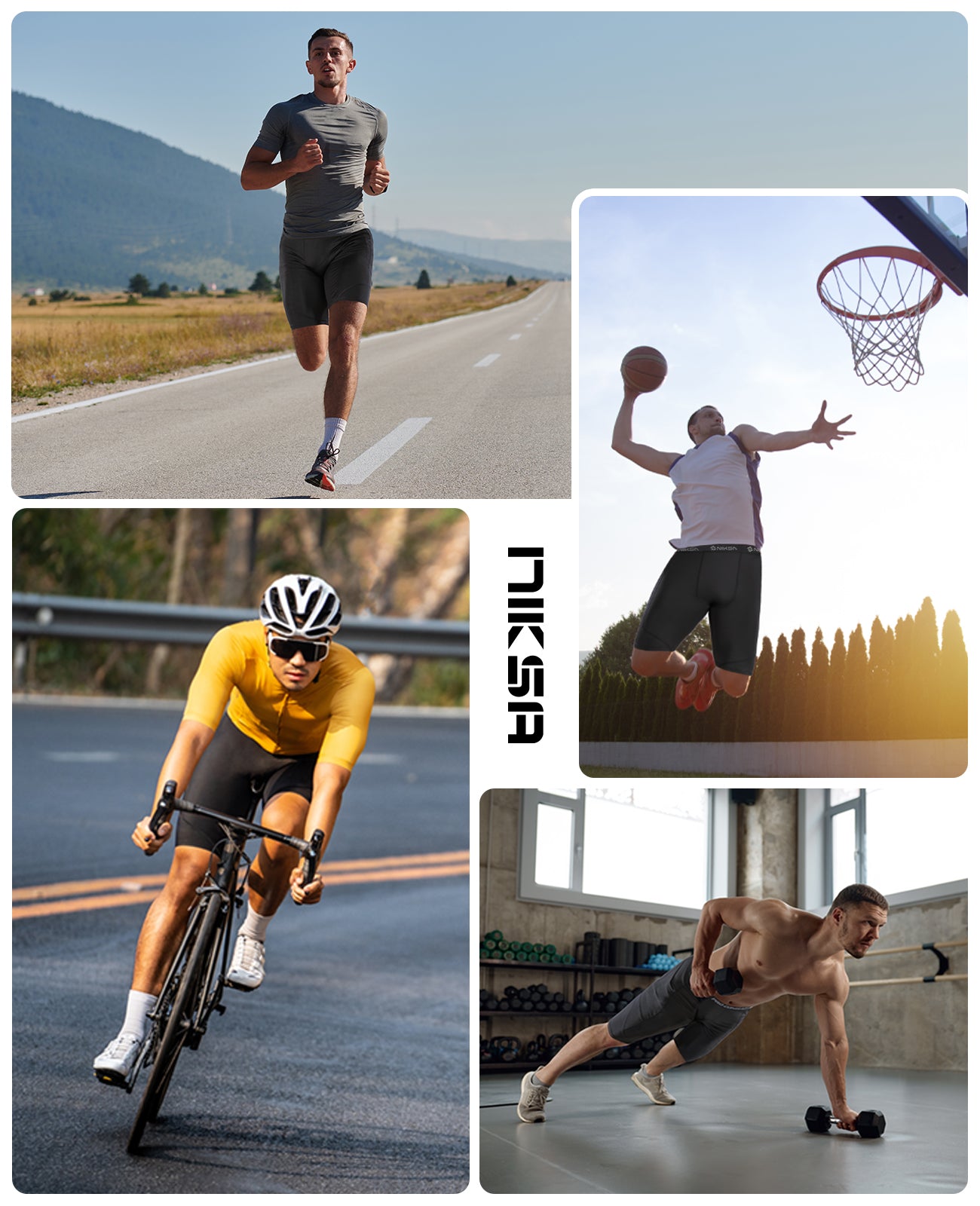 Niksa 1/2 Pack Mens Compression Shorts with Pocket(MK06)