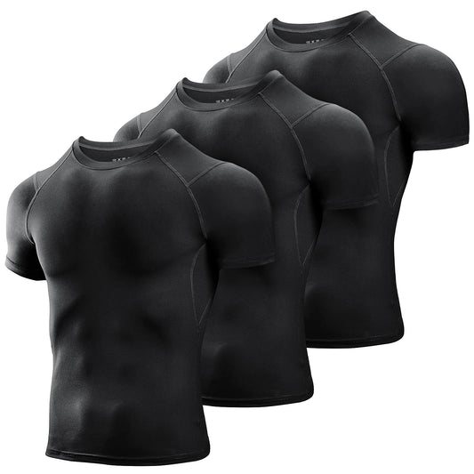 Niksat 3 Pack Cool Dry Compression Workout T Shirts