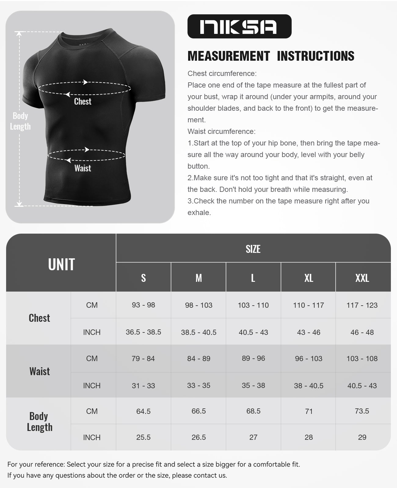 Niksa Men's Compression Top (1-Pack or 3-Pack)（MS01）