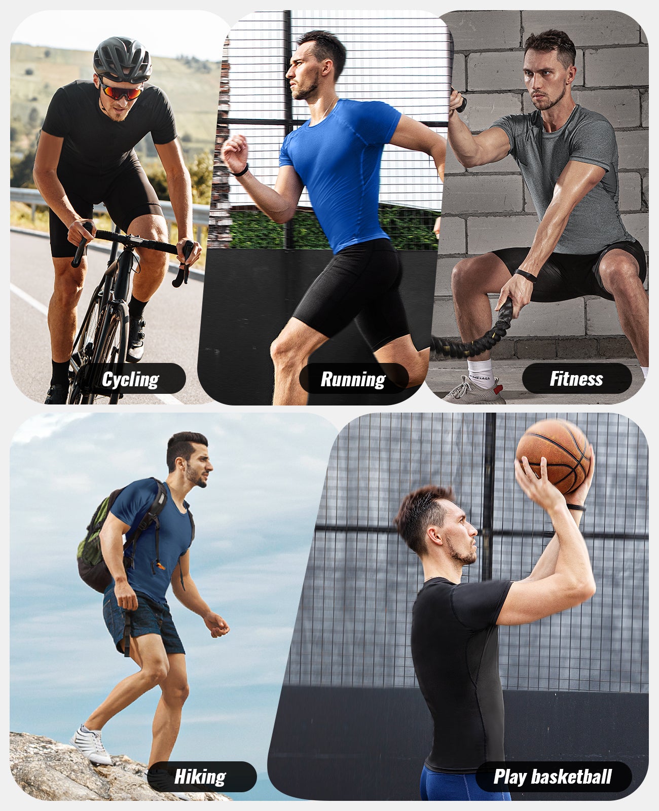 Niksa Men's Compression Top (1-Pack or 3-Pack)（MS01）