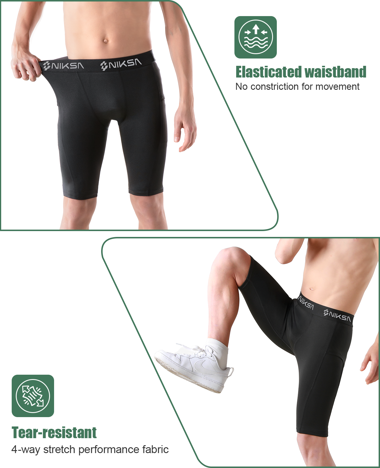Niksa Boys' Compression Shorts（BK01）