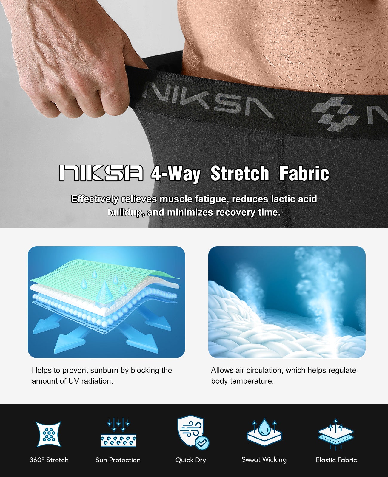 Niksa 2/4 Pack Compression Shorts Men with Pocket （MK03）