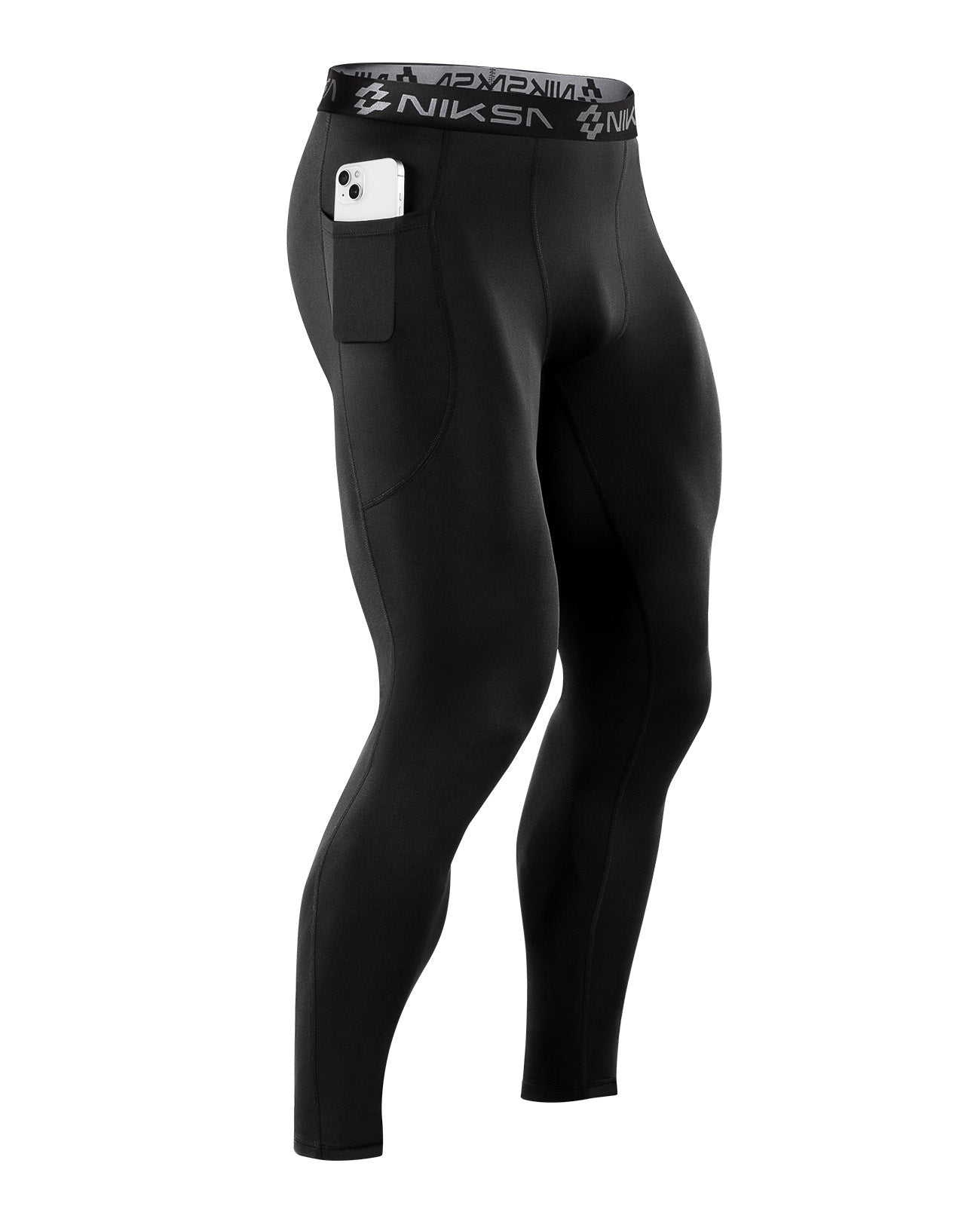 Niksa 1/3 Pack Men's Compression Pants, Performance Athletic Sports Leggings Gym Tights （MK07）