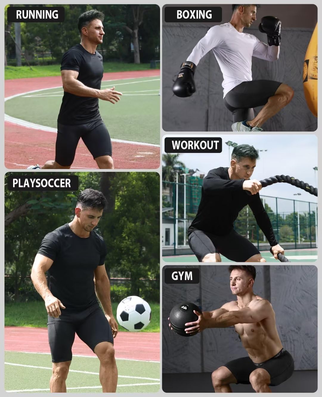 Niksa 3 Pack Compression Shorts Men with Pocket （MK03）