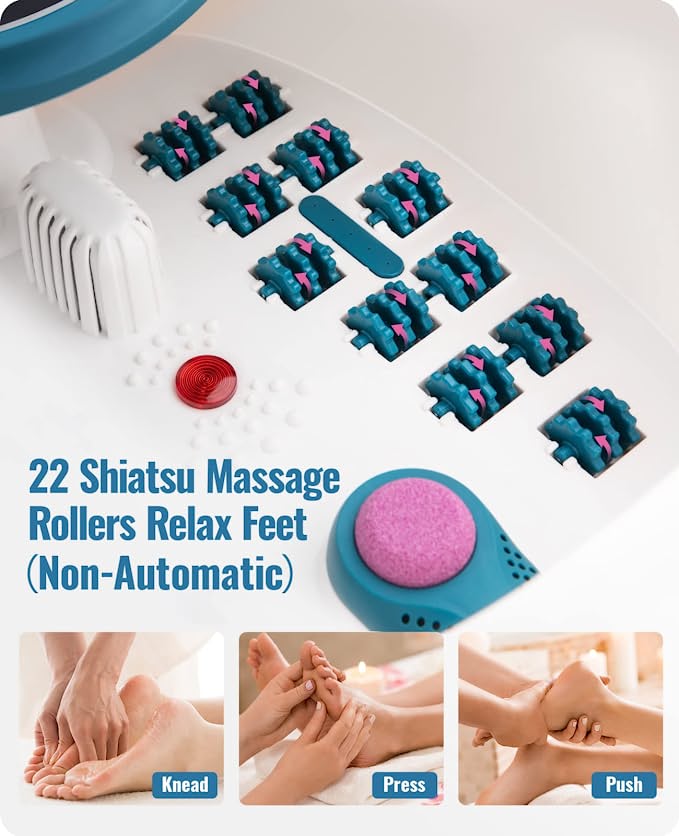 Foot Spa Bath Massager with Acupressure Massage Points & Red Light