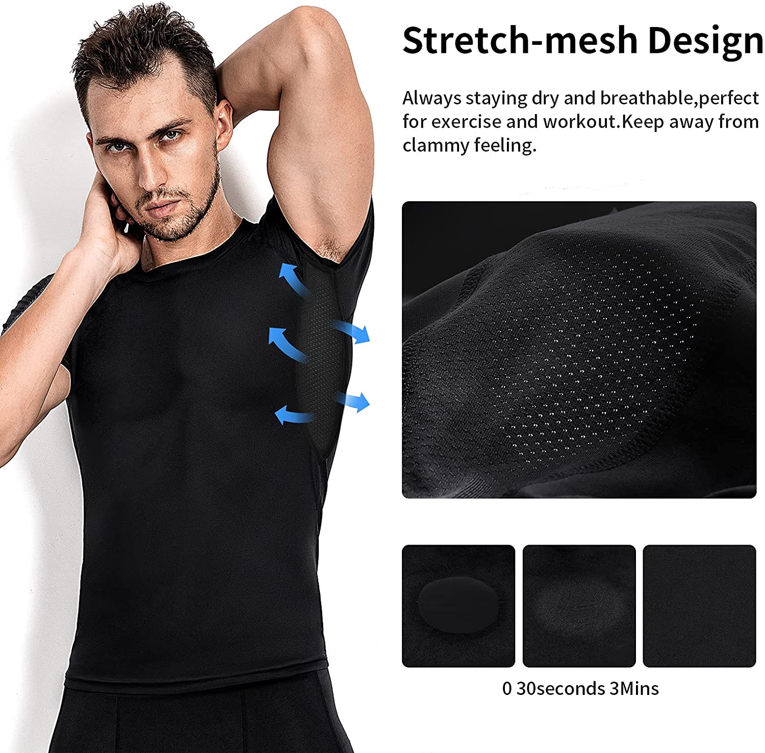 Men's Compression Tops Cool Dry Workout T-shirts 03