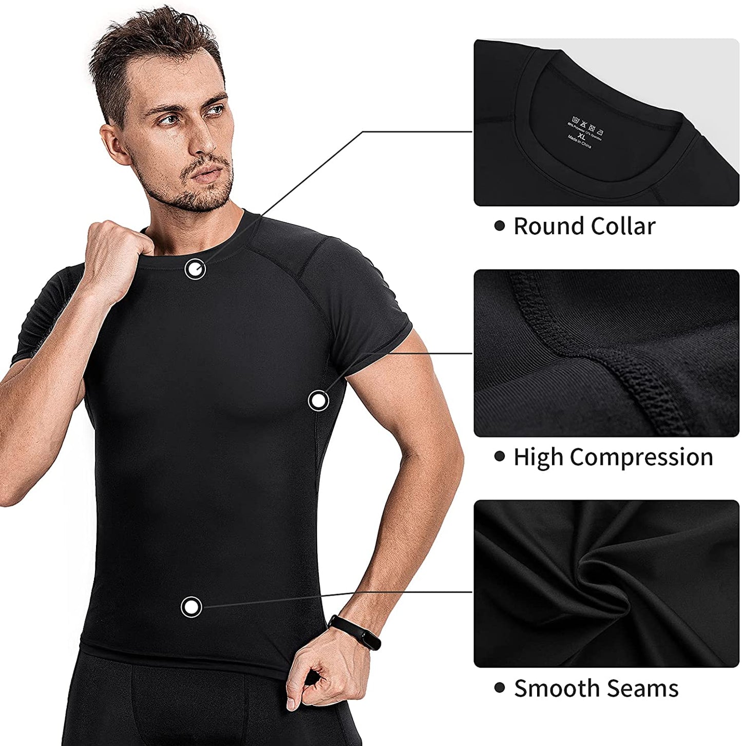 Niksa Cool Dry Compression Workout 3 Pack Shirts 04