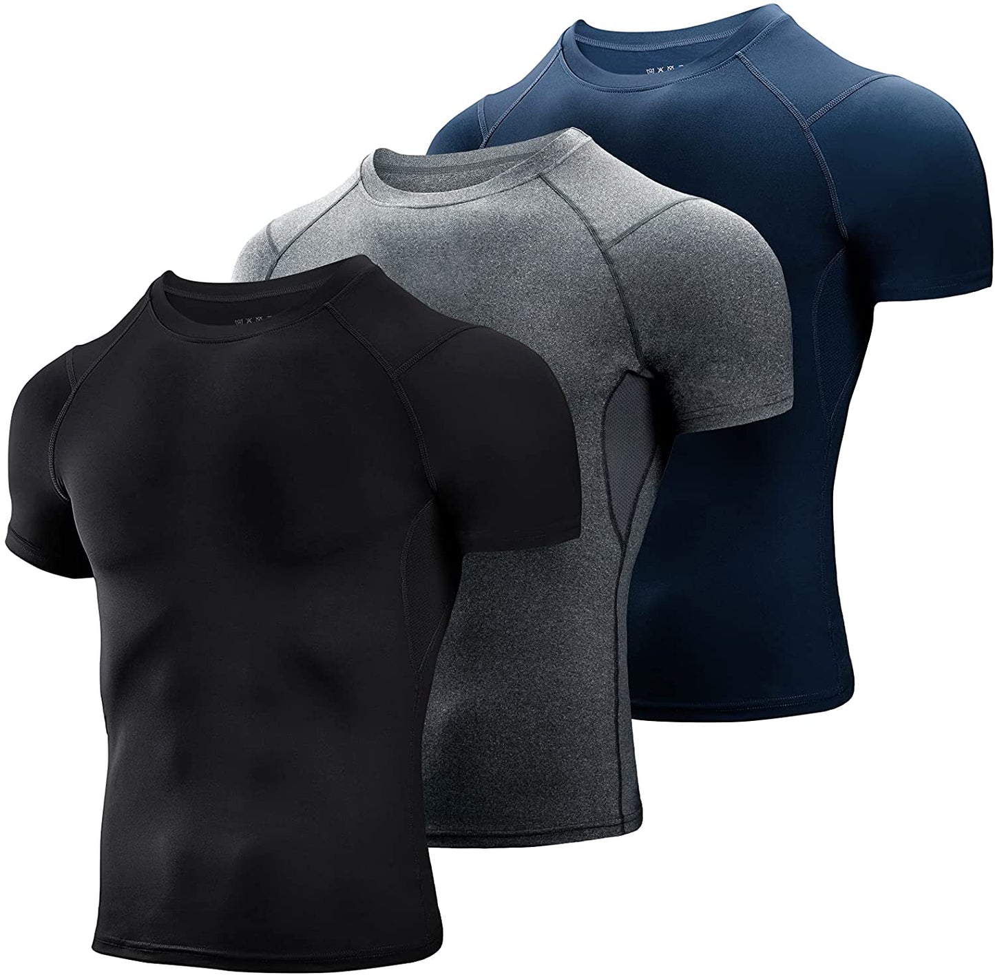 Niksat 3 Pack Cool Dry Compression Workout T Shirts