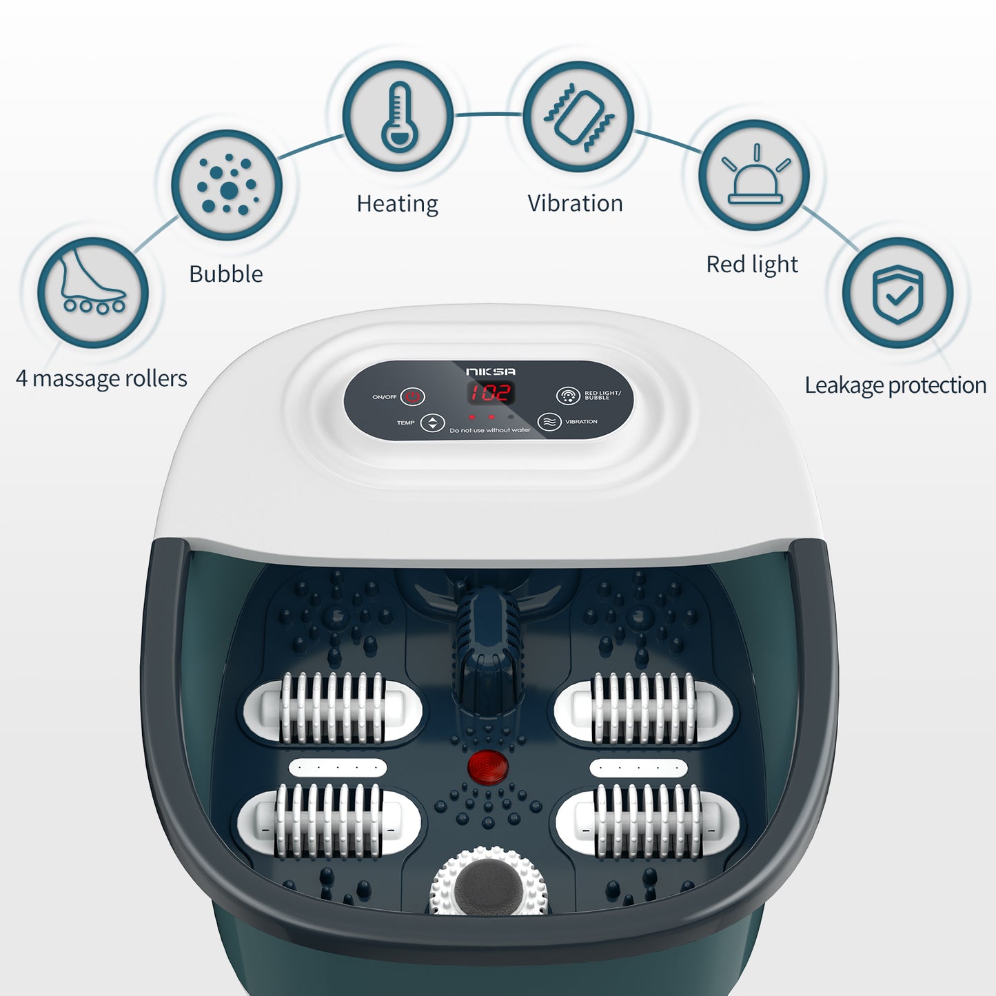 Niksa foot spa bath massager functions