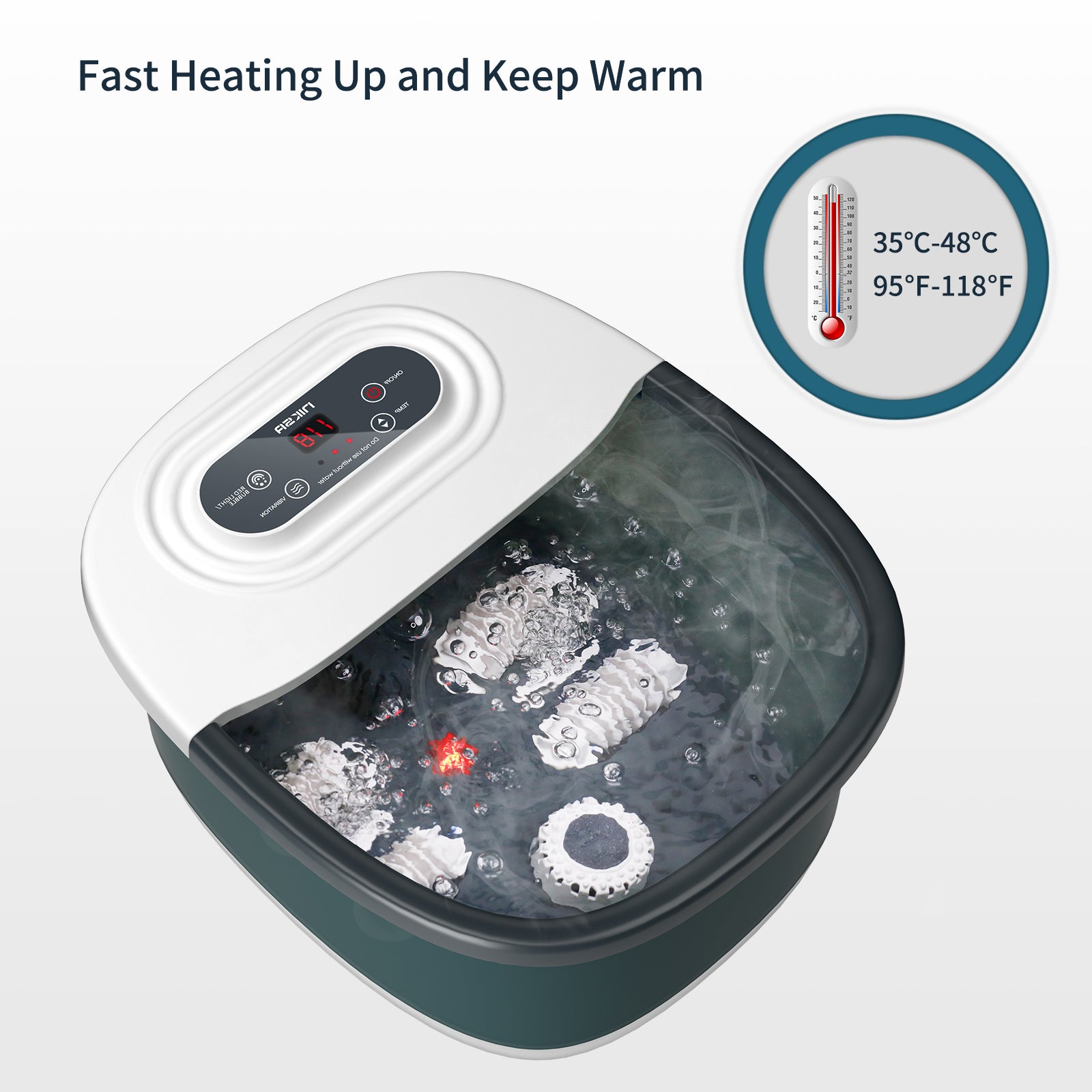 Niksa foot spa bath massager heating up and keep warm