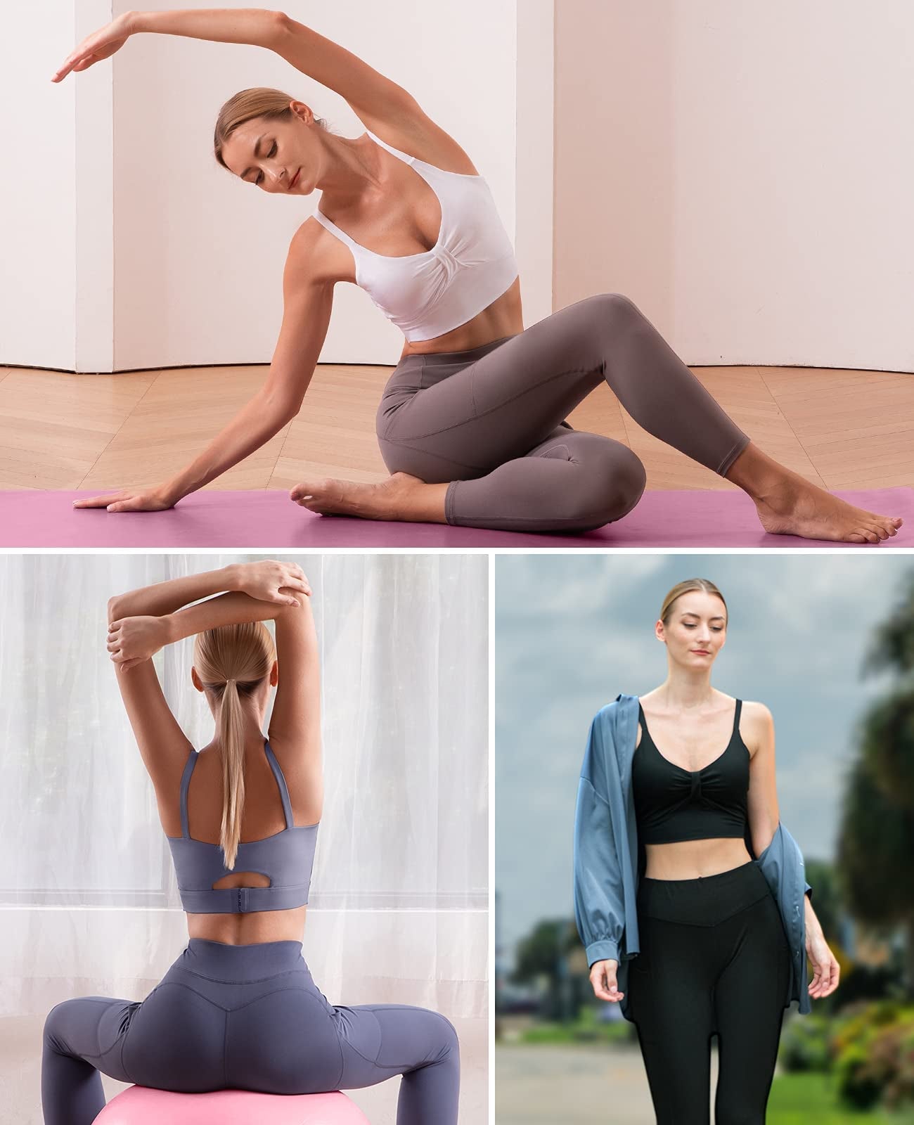 enjoy yoga in niksa sports bra workout tank tops 