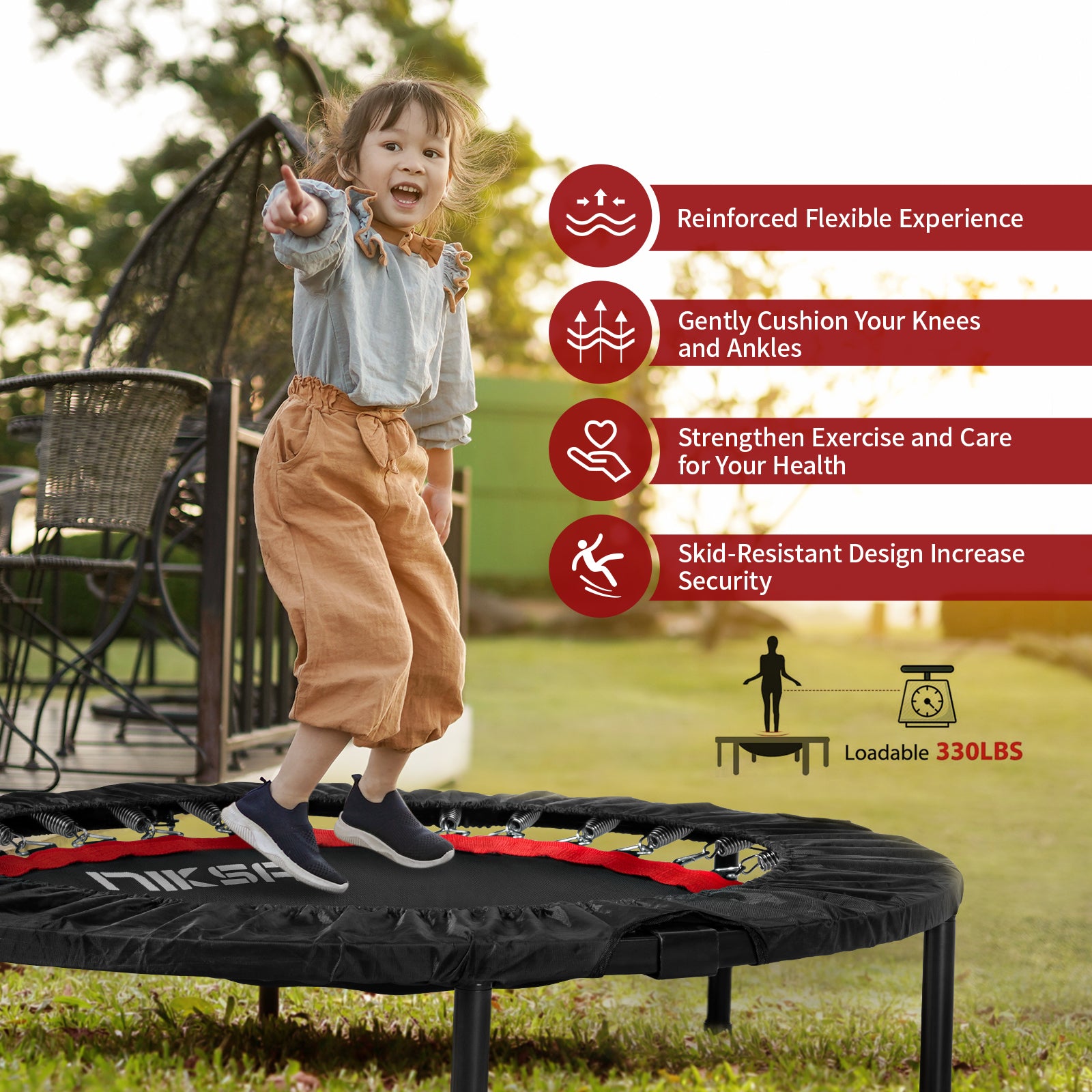 Foldable and Portable Exercise Workout Mini Trampoline